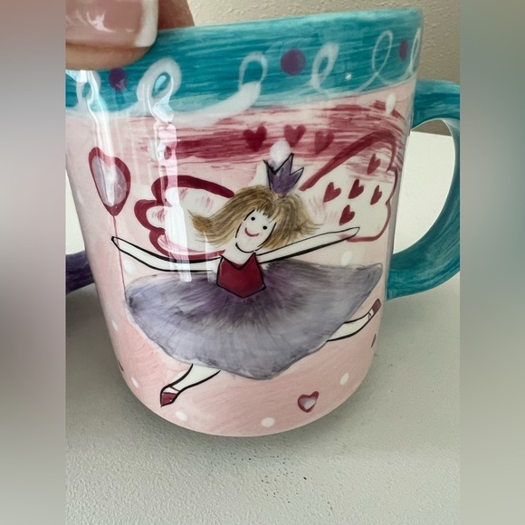 Hausenware | 2 Coffee Cups Mugs Fairy Designs | Dancing~ Tutu’s~ Hearts~ Angels - Picture 3 of 9